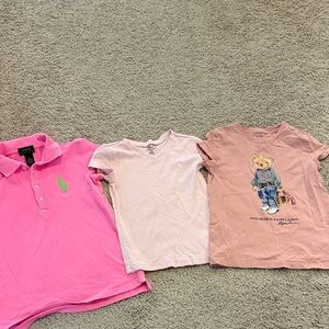 Polo by Ralph Lauren Kids Pink Polo with Green Emblem